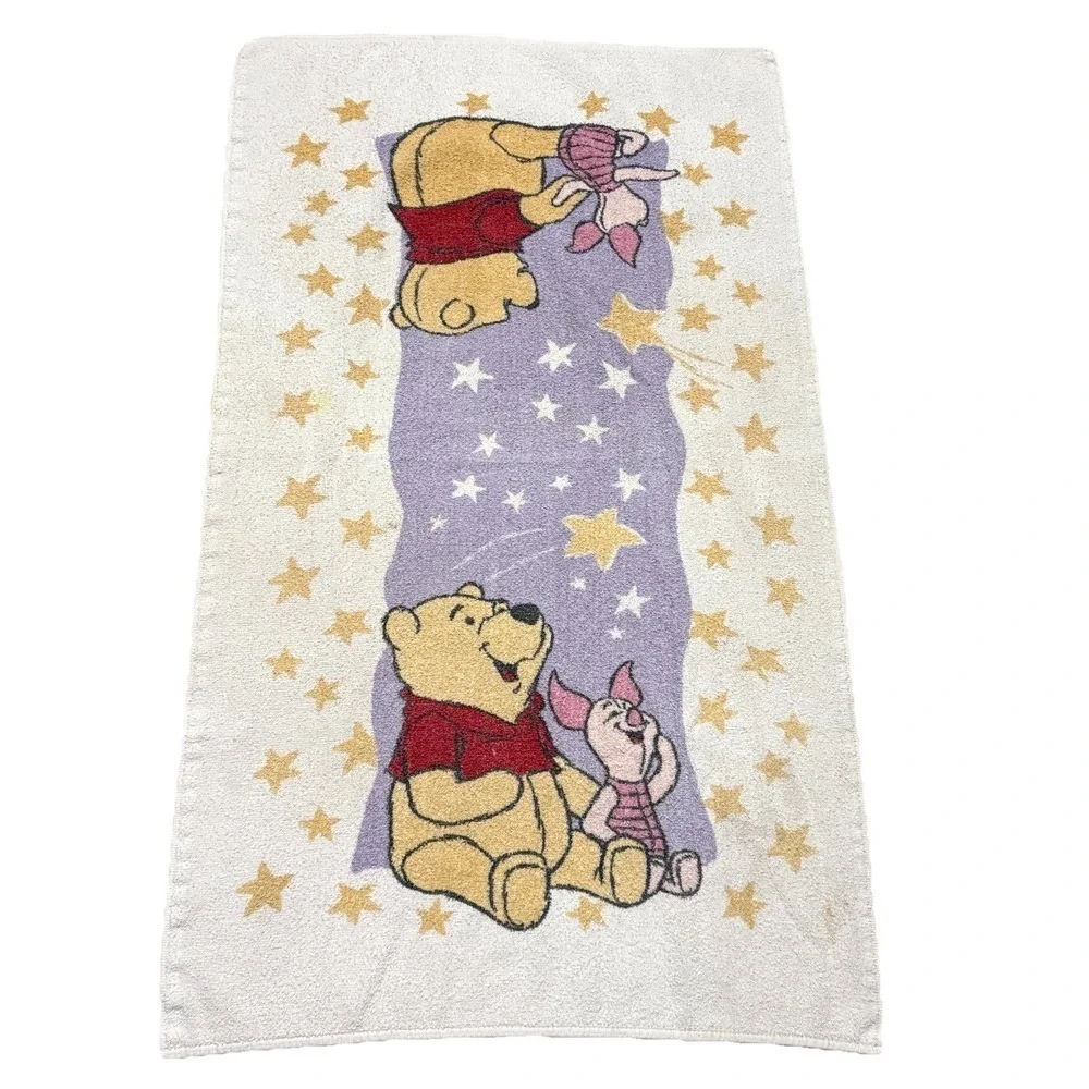Vintage Winnie the Pooh Towel 90s Piglet Stars Bath Beach Towel Made USA Cotton